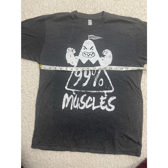 American Apparel Unisex Size M 1% Talent 99% Muscles Short Sleeve T-Shirt Black - Picture 2 of 8